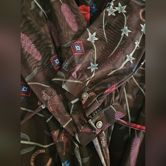 Tasha Polizzi Printed Vera Wrap Dress Size M - Picture 9 of 12